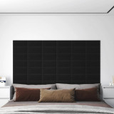 Panouri de perete 12 buc. negru 30x15 cm textil 0,54 m&sup2; GartenMobel Dekor, vidaXL