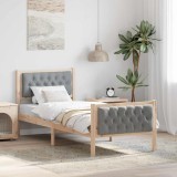 VidaXL Cadru de pat cu headboard Gri deschis 75 x 190 cm țesătură 878439