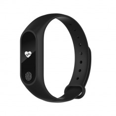 Bratara fitness inteligenta M2 cu masurarea tensiunii arteriale, Ritm cardiac, Pedometru, Bluetooth, IP67, Neagra foto