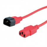 Cablu prelungitor alimentare IEC 320 C14 - C13 Rosu 0.8m, Roline 19.08.1525