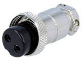 Conector Mufa Microfon Mama 2 Pini CLIFF, Montare Pe Cablu, Drept