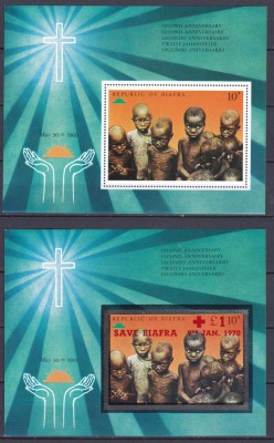 DB1 Biafra 1969 - 1970 cu supratipar 2 SS MNH foto