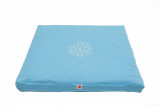 Perna de meditatie Asteya Zabuton Sky Blue 85x75x7cm cu husa detasabila si umplutura din lana de bumbac + meditatie ghidata cadou
