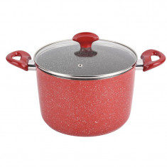 Oala aluminiu forjat Zephyr Red Passion, 20 cm, 3.4 l, invelis marmura foto