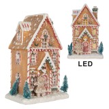 Cumpara ieftin Casuta Turta Dulce polirasina multicolora, led 17x12x25 cm