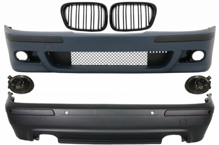 Body Kit Exterior BMW Seria 5 E39 (1997-2003) Cu Proiectoare Fumurii si Grile Negru Lucioase Performance AutoTuning