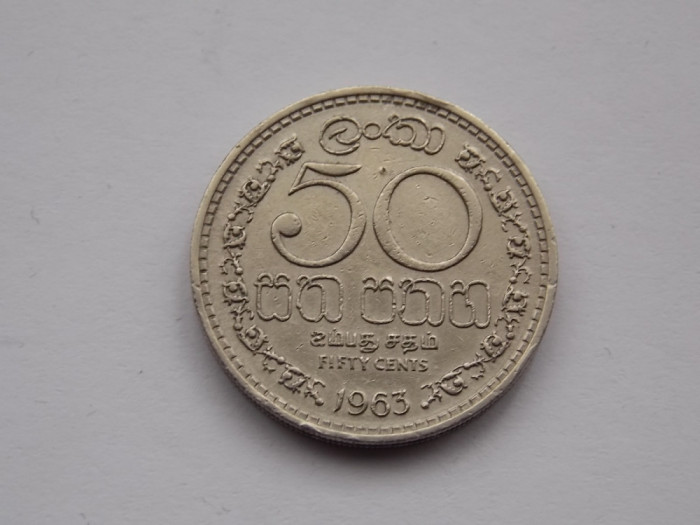 50 CENTS 1963 CEYLON