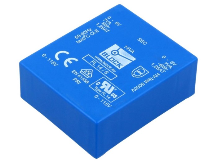 Transformator &icirc;ncapsulat 14VA, PCB, 6V