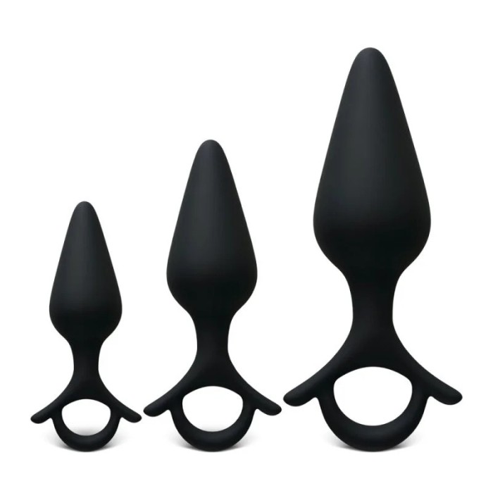 Set dildo Anal Ring Plug 3pcs Black