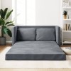 VidaXL Canapea extensibilă de podea 2 &icirc;n 1, gri &icirc;nchis, 122x204x55 cm