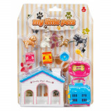 Set de joaca, mini animalute de companie, Rising Toys, Catelusi