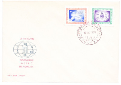TSV$ - FDC 1966 LP 635 CENTENARUL SISTEMULUI METRIC IN ROMANIA foto