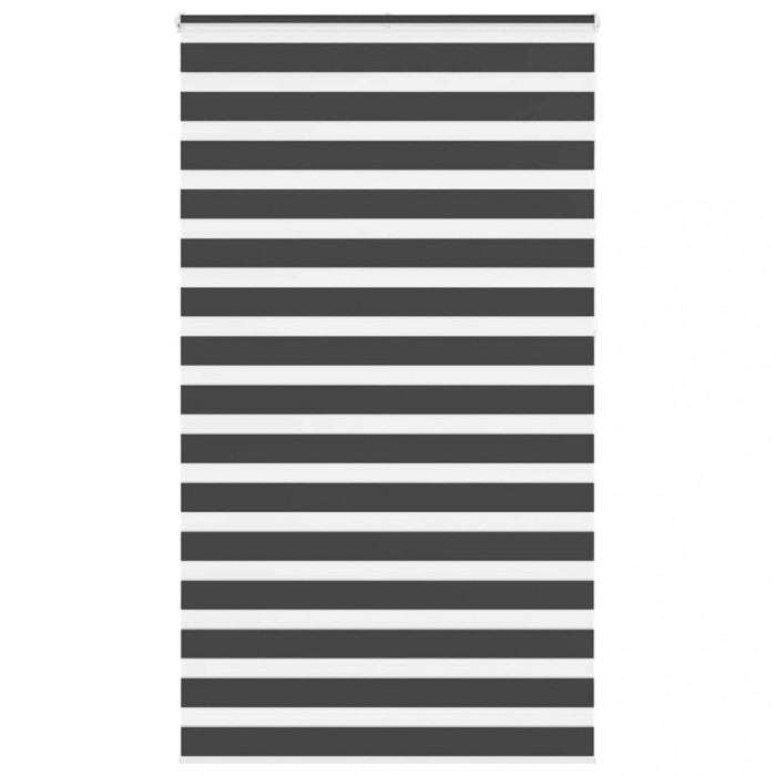 Jaluzea tip zebra neagră lățime țesătură 115,9 cm poliester