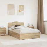 Cumpara ieftin Cadru de pat Stejar Sonoma 135 x 190 cm Lemn prelucrat
