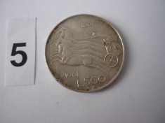 500 LIRE 1961 &quot;R&quot; ARGINT *****