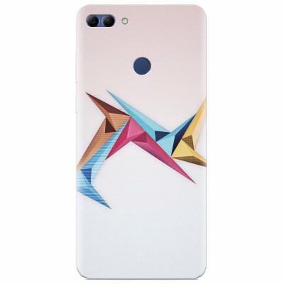 Husa silicon pentru Huawei Y9 2018, Abstract Minimalistic Colors Triangles foto