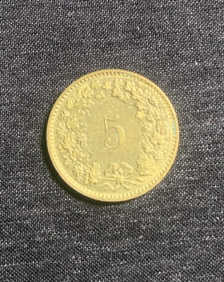 Moneda 5 rappen 1982 Elvetia foto