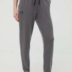 Under Armour pantaloni de trening 1369854 femei, culoarea gri, neted