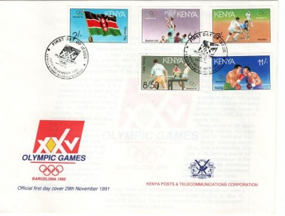 KENYA 1991 JOCURILE OOLIMPICE BARCELONA FDC foto