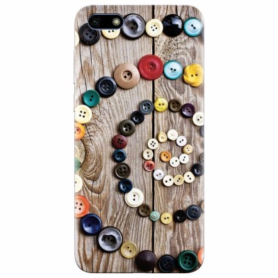 Husa silicon pentru Huawei Y5 2018, Colorful Buttons Spiral Wood Deck foto