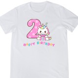 Tricou Copii, aniversare 2 ani, La multi ani, desen multicolor, mesaj amuzant