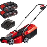 Einhell GE-CM 18/30 Li PXC + Twinpack CB + 4514095 - Masina de tuns iarba 30 cm 25 l + Set 2 acumulatori si incarcator Li-Ion 18 V 2.5 Ah