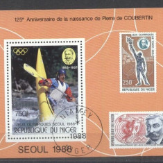 Niger 1988 Sport, Olympics, perf.sheet, used AF.005