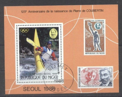 Niger 1988 Sport, Olympics, perf.sheet, used AF.005 foto