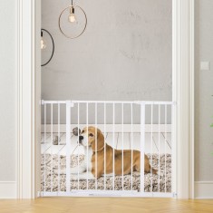 PawHut gard protectie caini, extensibil, 76-107cm, alb foto