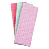 Set de 3 prosoape de bucătărie cu microfibre, carouri, 60x35cm, lila, verde, fucsia, CMCLASS