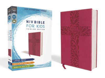 NIV Bible for Kids, Large Print, Imitation Leather, Pink, Red Letter Edition, Comfort Print: Thinline Edition foto