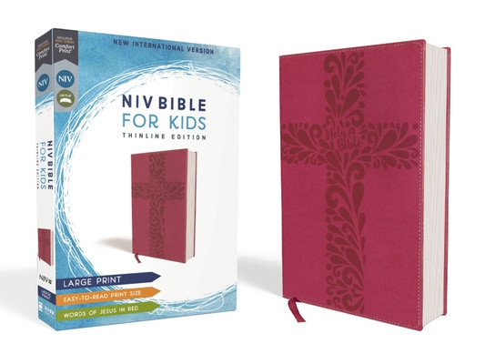 NIV Bible for Kids, Large Print, Imitation Leather, Pink, Red Letter Edition, Comfort Print: Thinline Edition