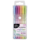 Set de 6 pixuri, culori pastelate, Kidea DP6KA