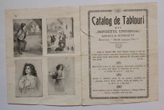 Pliant interbelic Catalog de tablouri Saraga &amp; Schwartz , reclama interbelica