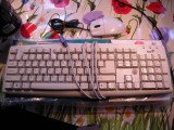 Tastatura cu fir Genius alba cu mufa PS2 si mouse cu fir Logitech cu mufa PS2, stare foarte buna