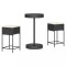 Set mobilier bar de gradina cu perne, 3 piese, negru, poliratan