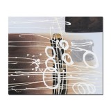 Tablou abstract pictat manual birou, hol, living, Cosmic, 60x50cm ulei pe panza in relief, gata de agatat pe perete