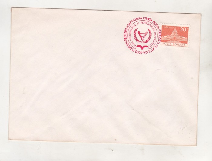 bnk fil Plic stampila ocazionala Saptamana Crucii Rosii Ploiesti 1981