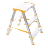 Scara aluminiu, dubla, 2 x 3 trepte, inaltime 0.65 m, 150 kg