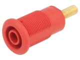 Soclu Banană 4mm 32A Roșie Aurită