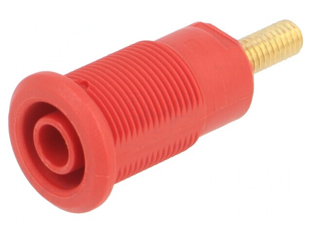 Soclu Banană 4mm 32A Roșie Aurită