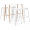 vidaXL Set mobilier de bar, 5 piese, alb