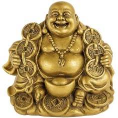 Buddha vesel al fericirii, statueta auriu 65 mm