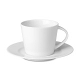 Ceasca de cafea cu farfurie 180 ml, Everestus, 20IAN1139, Alb, Ceramica, saculet inclus