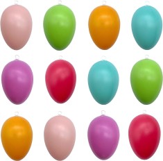 Set de 12 oua pentru Paste Mijoma. plastic, multicolor, 6 x 4 cm