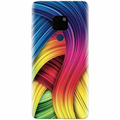 Husa silicon pentru Huawei Mate 20, Curly Colorful Rainbow Lines Illustration foto