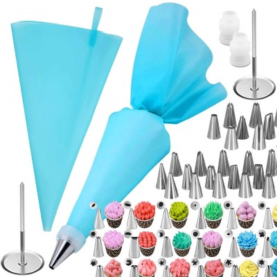 Set ornare prajituri, Silicon/Inox 38 piese, Multicolor foto