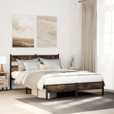 VidaXL Cadru pat fără saltea stejar fumuriu, 90x190 cm, lemn prelucrat