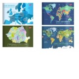 Caiet geografie A4 24 file, coperta plastic DACO