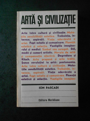 ION PASCADI - ARTA SI CIVILIZATIE foto